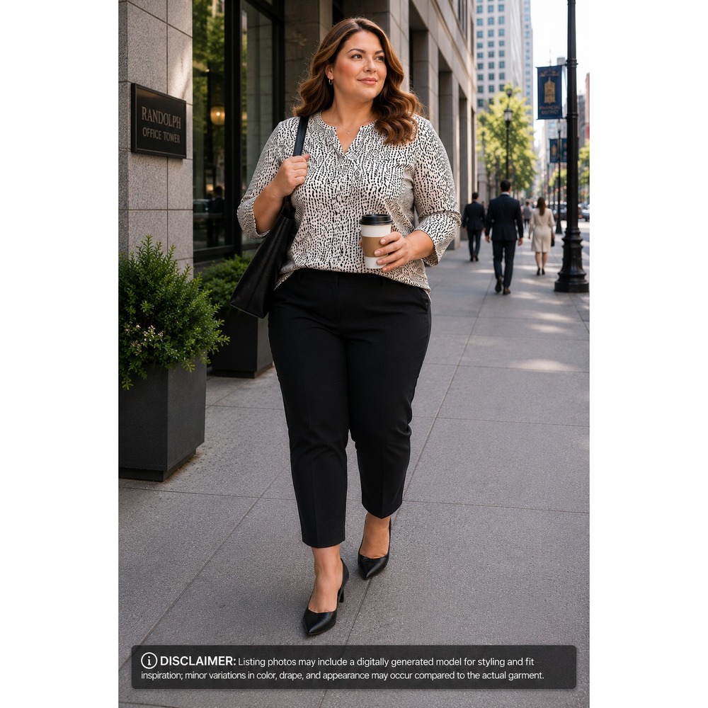 J.Jill Black Cropped Straight Leg Career Pants Womens 28W Stretch Ankle Trouser